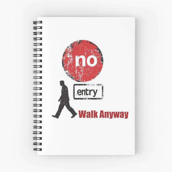 Item preview, Grunge illustration of man walking past no entry sign, urban rebellion concept art symbolizing restriction, defiance, independence designed and sold by ArtPetrenko90.