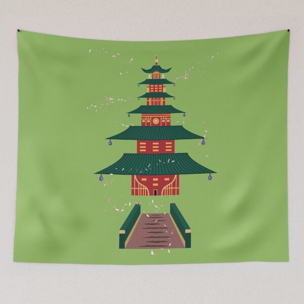 Item preview, Shinto Temple - Bamboo Green designed and sold by Daniel Bevis Design.