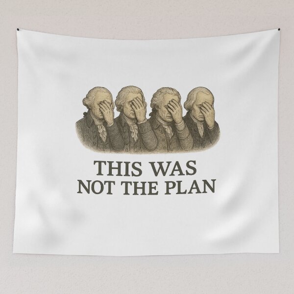 Item preview, Founding Fathers Facepalm When Democracy Hits the Fan  designed and sold by The Junto Shop.