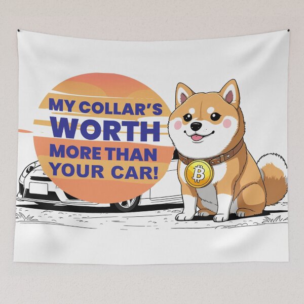 Item preview, Shiba Inu with Bitcoin Pendant: My Collar's Worth! designed and sold by Zini-ArtStudio.