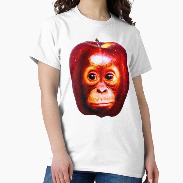 Vista previa del artículo con la obra «Orangután manzana», diseñado y vendido por ProducePrimates.