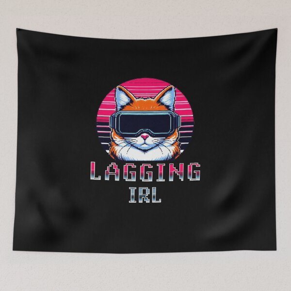 Item preview, Lagging IRL Retro Pixel Style Cat designed and sold by DarekShop.