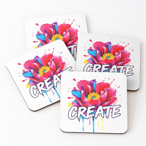 Item preview, CREATE - Typography with Red Poppy Flower designed and sold by QuirkySpark.