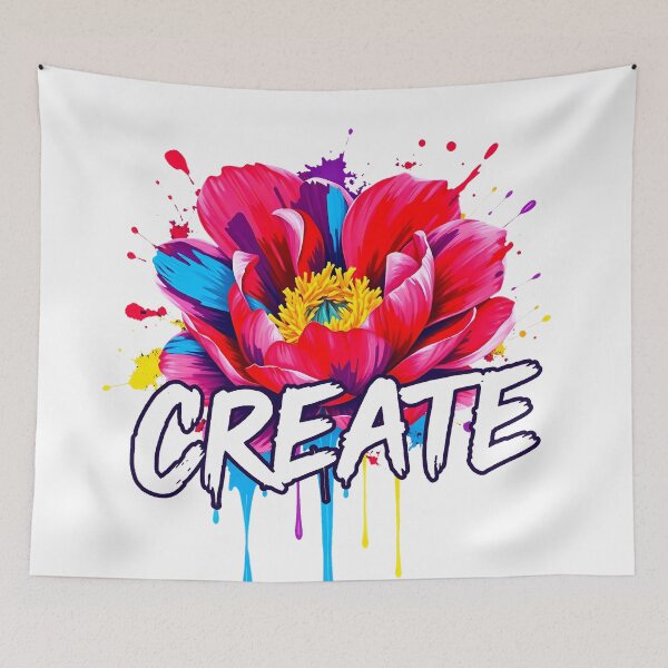 Item preview, CREATE - Typography with Red Poppy Flower designed and sold by QuirkySpark.