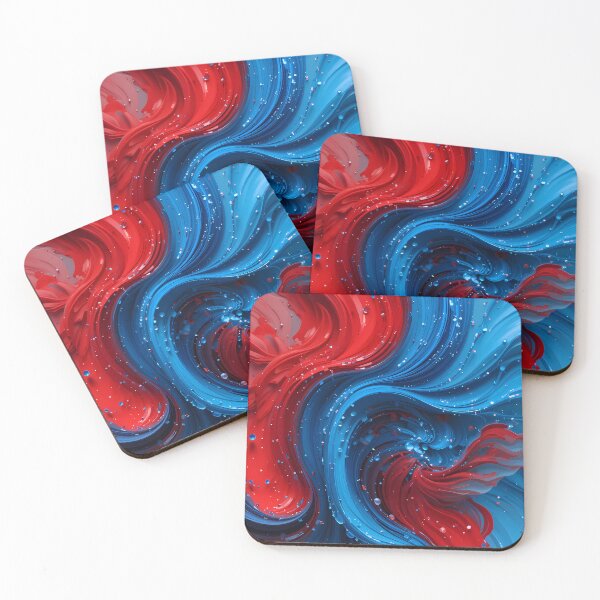 Item preview, Red Blue Abstract Fluid Art Dynamic Colors Lines designed and sold by ART ATTACK ZONE.