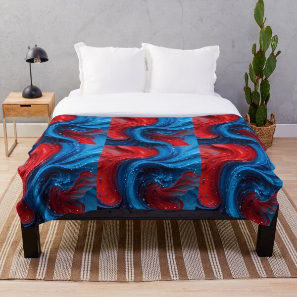 Item preview, Red Blue Abstract Fluid Art Dynamic Colors Lines designed and sold by ART ATTACK ZONE.