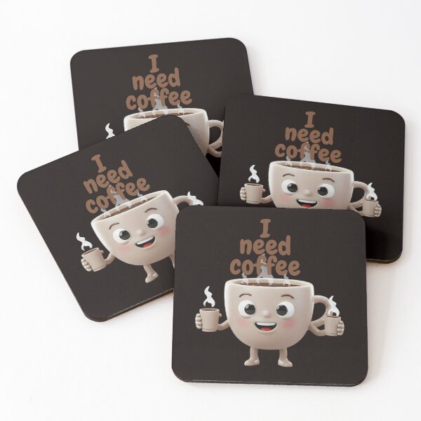 Item preview, Cute Coffee Cup Character Holding Mini Coffee Cups – Funny Coffee Lover Design designed and sold by Unlimited-Style.
