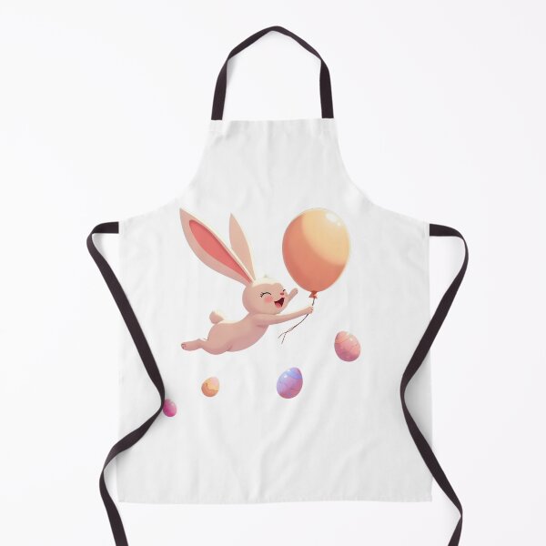 Item preview, Flying Bunny with Balloon and Easter Eggs – Cute Whimsical Art designed and sold by artiviohub.
