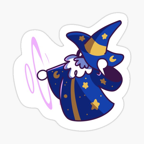 wizard casting pink spell Sticker