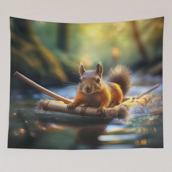 Item preview, Squirrel on a Wooden Raft  designed and sold by Kathy Weaver.
