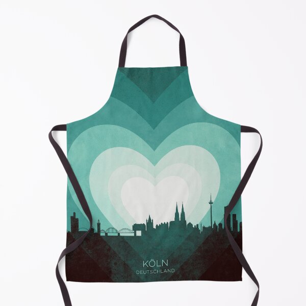 Item preview, Cologne Germany Skyline Hearts Teal designed and sold by ArtPrints.