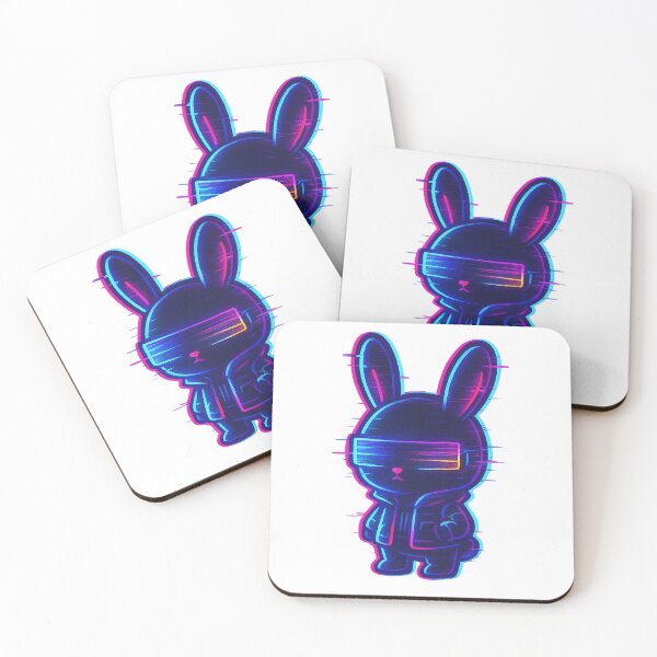 Item preview, Cyberpunk Bunny – Neon Glitch Rabbit Design designed and sold by 32BlackRoses.
