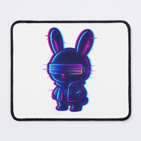 Artikelvorschau, Cyberpunk-Hase – Neon-Glitch-Kaninchen-Design entworfen und verkauft von 32BlackRoses.