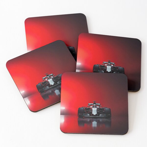 Item preview, F1 car front view with red background and reflective lights designed and sold by amithachapa.