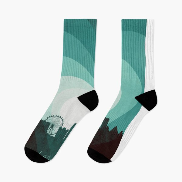 Item preview, Las Vegas Nevada Skyline Hearts Teal designed and sold by ArtPrints.