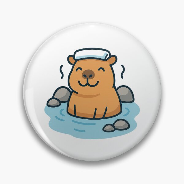 Item preview, Relaxing Capybara in Hot Spring – Cute Chill Vibes Design designed and sold by 32BlackRoses.