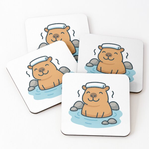 Item preview, Relaxing Capybara in Hot Spring – Cute Chill Vibes Design designed and sold by 32BlackRoses.