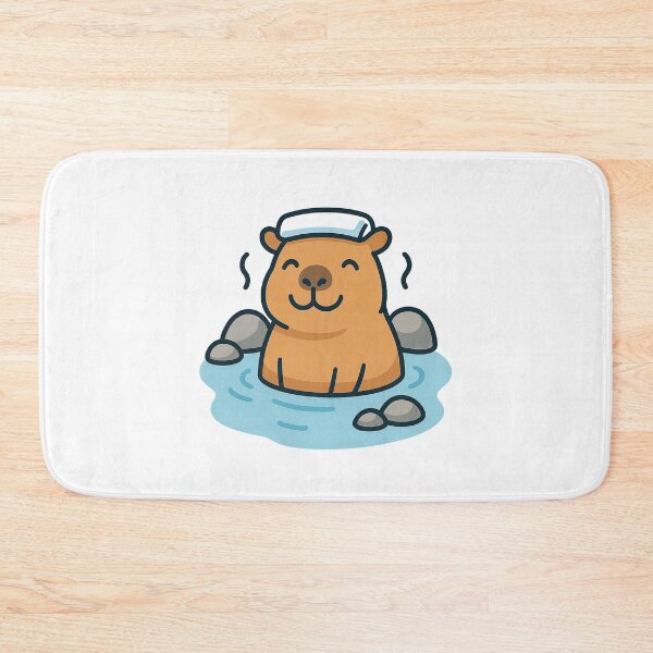 Item preview, Relaxing Capybara in Hot Spring – Cute Chill Vibes Design designed and sold by 32BlackRoses.