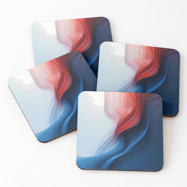 Item preview, Chill Red Blue Fluid Art Dynamic Colors Lines designed and sold by ART ATTACK ZONE.