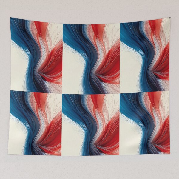 Item preview, Relax Red Blue Art Dynamic Colors Lines designed and sold by ART ATTACK ZONE.