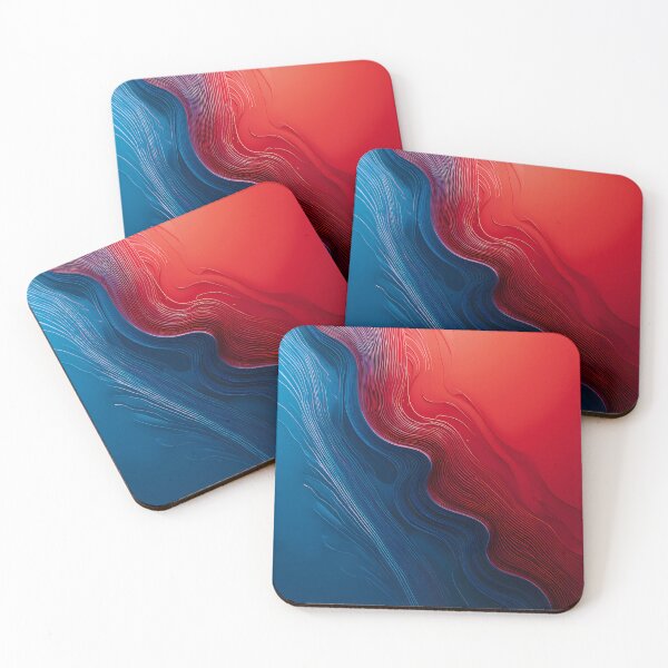 Item preview, Wall Red Blue Abstract Fluid Art Colors Lines designed and sold by ART ATTACK ZONE.