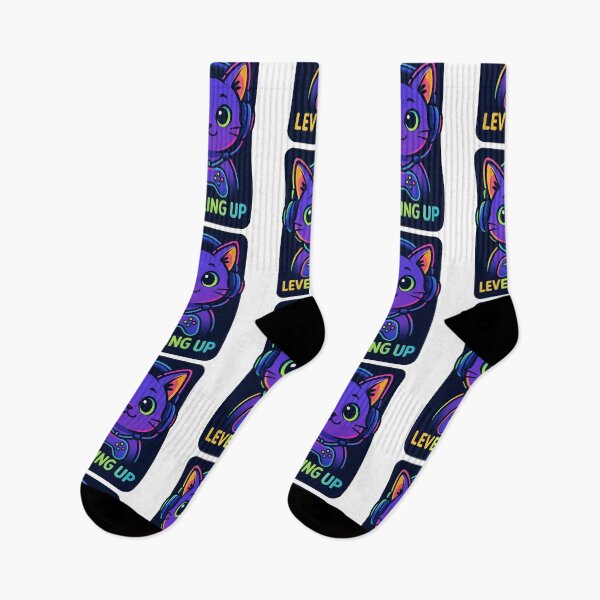 Item preview, Leveling Up Gamer Cat – Neon Kawaii Gaming Design designed and sold by 32BlackRoses.