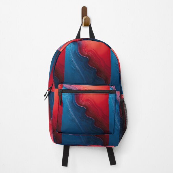 Item preview, Wall Red Blue Abstract Fluid Art Colors Lines designed and sold by ART ATTACK ZONE.