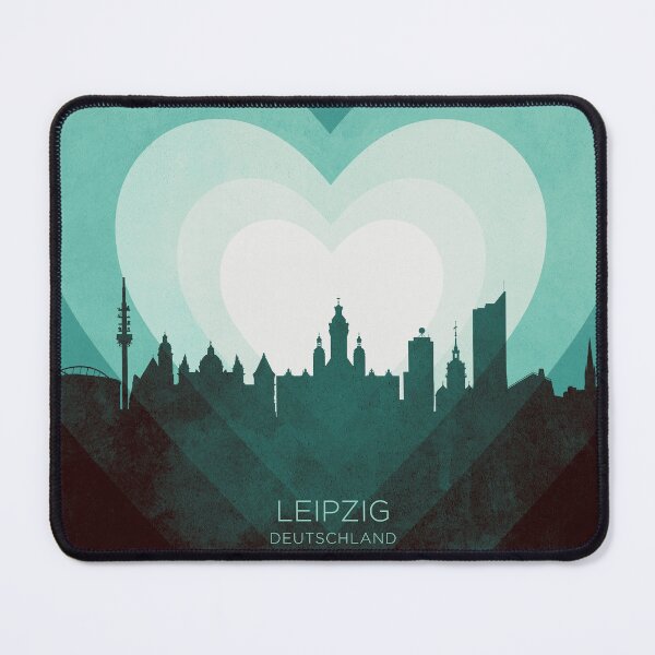 Item preview, Leipzig Germany Skyline Hearts Teal designed and sold by ArtPrints.