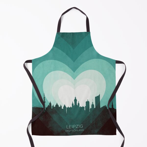 Item preview, Leipzig Germany Skyline Hearts Teal designed and sold by ArtPrints.