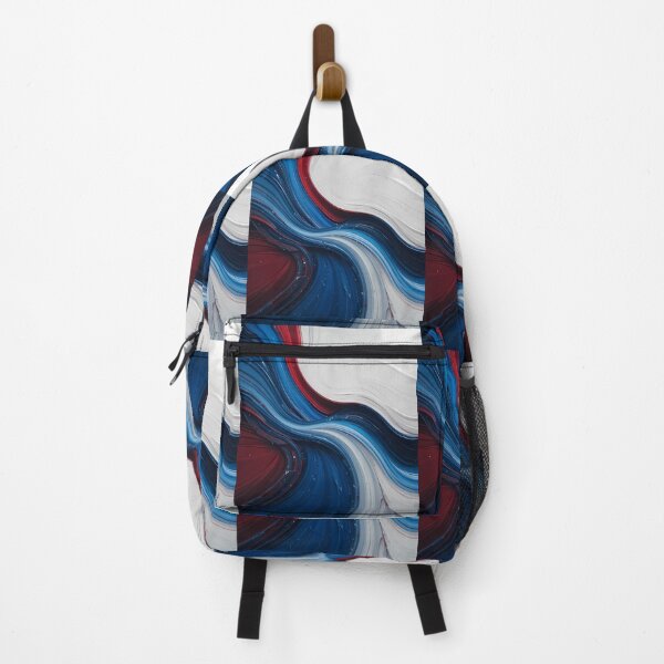 Item preview, White Red Blue Abstract Dynamic Colors Lines designed and sold by ART ATTACK ZONE.