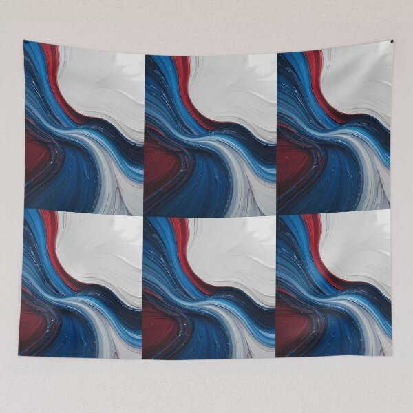 Item preview, White Red Blue Abstract Dynamic Colors Lines designed and sold by ART ATTACK ZONE.