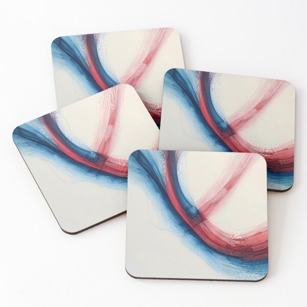 Item preview, Way Red Blue Abstract Fluid Art Lines designed and sold by ART ATTACK ZONE.