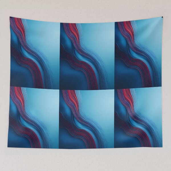 Item preview, Modern Red Blue Abstract Fluid Art Dynamic Colors  designed and sold by ART ATTACK ZONE.