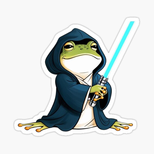Vista previa del artículo con la obra «Rana maestra Jedi», diseñado y vendido por VLF-Design.