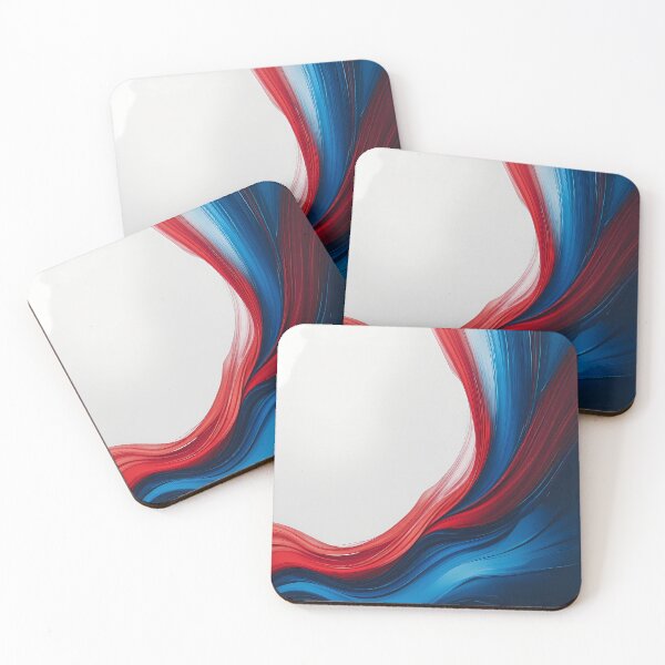 Item preview, Classic Red Blue Abstract Fluid Art Lines designed and sold by ART ATTACK ZONE.