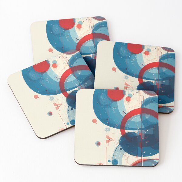 Item preview, Circles Red Blue Art Dynamic Colors Lines designed and sold by ART ATTACK ZONE.