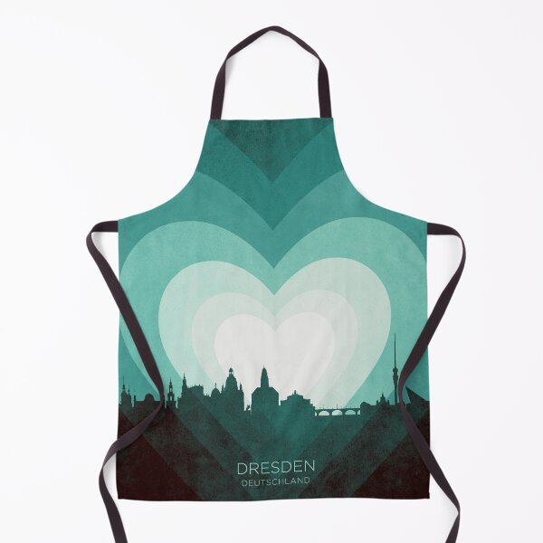 Item preview, Dresden Germany Skyline Hearts Teal designed and sold by ArtPrints.
