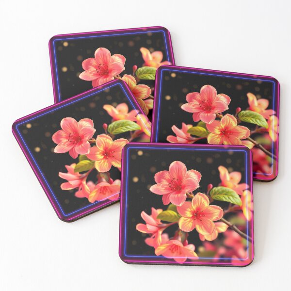 Item preview, Neon Flowers Cyberpunk – Futuristic Flowers for Modern Streetwear designed and sold by Pixel Paws & Plays.