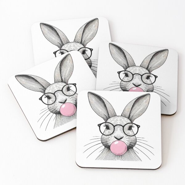 Item preview, Easter Bunny With Glasses Chewing Gum Bubble Retro designed and sold by LuminOrb.