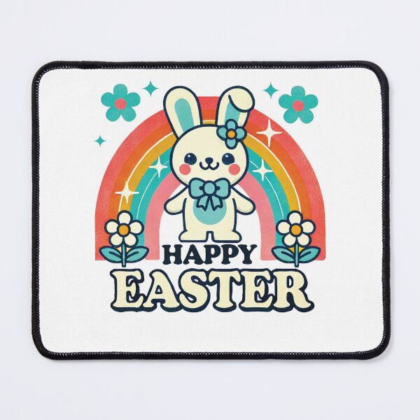 Item preview, Easter Colorful Retro Bunny Happy Easter designed and sold by LuminOrb.
