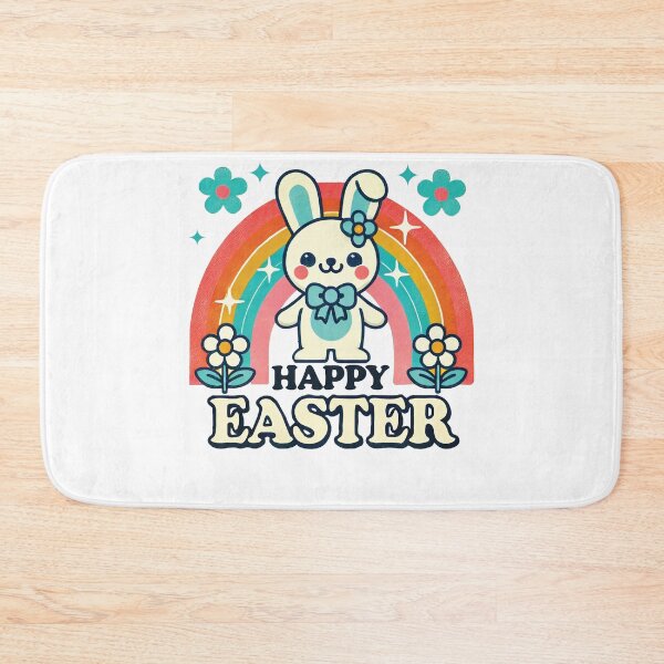 Item preview, Easter Colorful Retro Bunny Happy Easter designed and sold by LuminOrb.