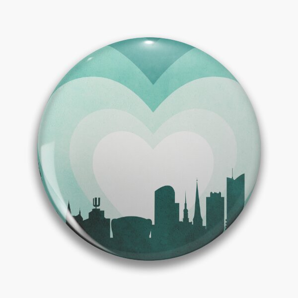 Item preview, Dortmund Germany Skyline Hearts Teal designed and sold by ArtPrints.