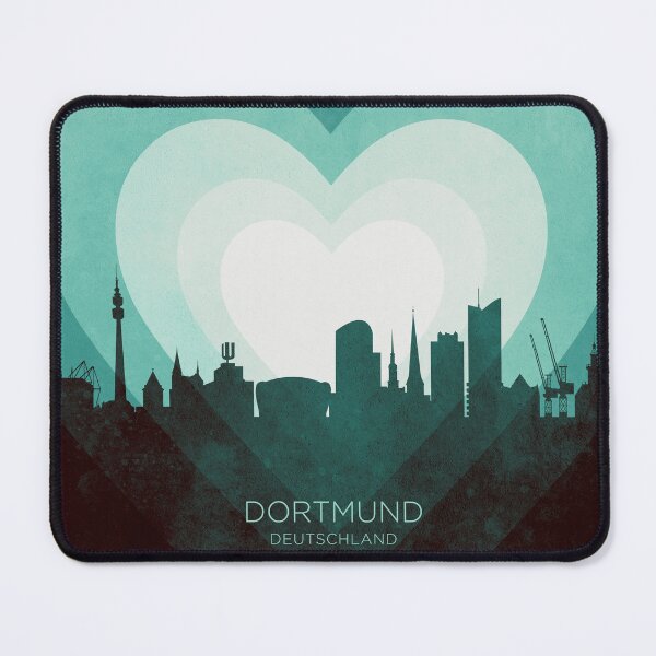 Item preview, Dortmund Germany Skyline Hearts Teal designed and sold by ArtPrints.