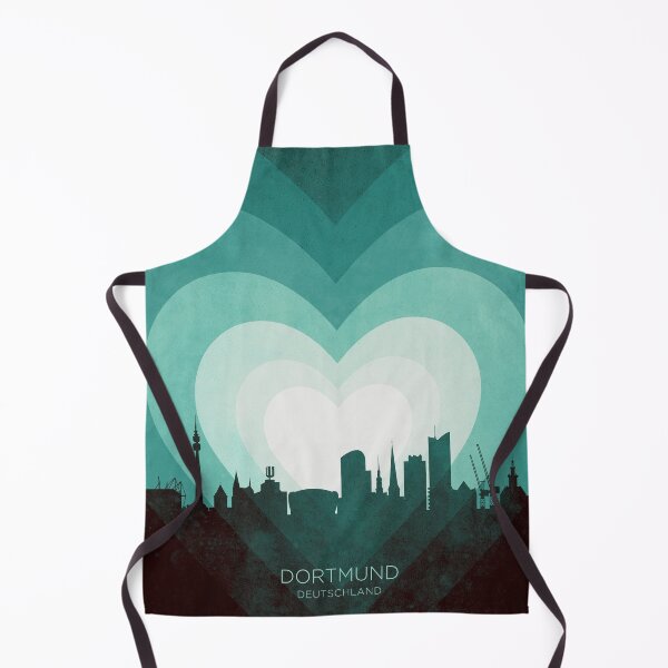 Item preview, Dortmund Germany Skyline Hearts Teal designed and sold by ArtPrints.