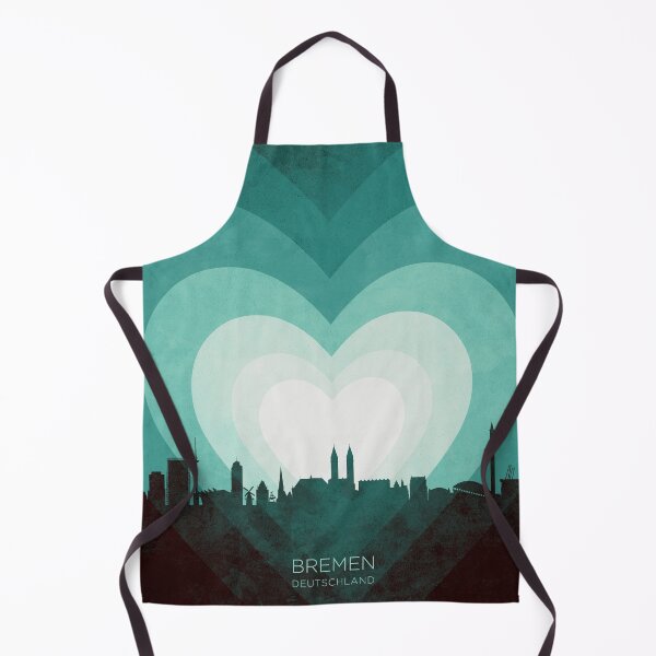 Item preview, Bremen Germany Skyline Hearts Teal designed and sold by ArtPrints.