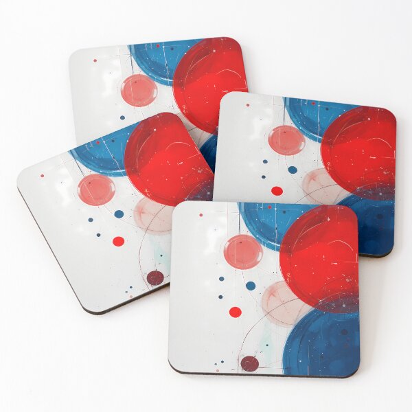Item preview, Two Red Blue Abstract Fluid Art Dynamic Colors  designed and sold by ART ATTACK ZONE.