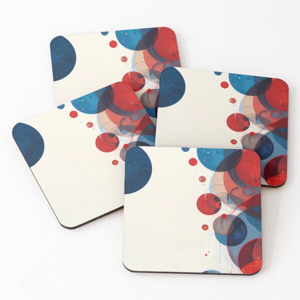 Item preview, Pastels Red Blue Abstract Fluid Art Lines designed and sold by ART ATTACK ZONE.