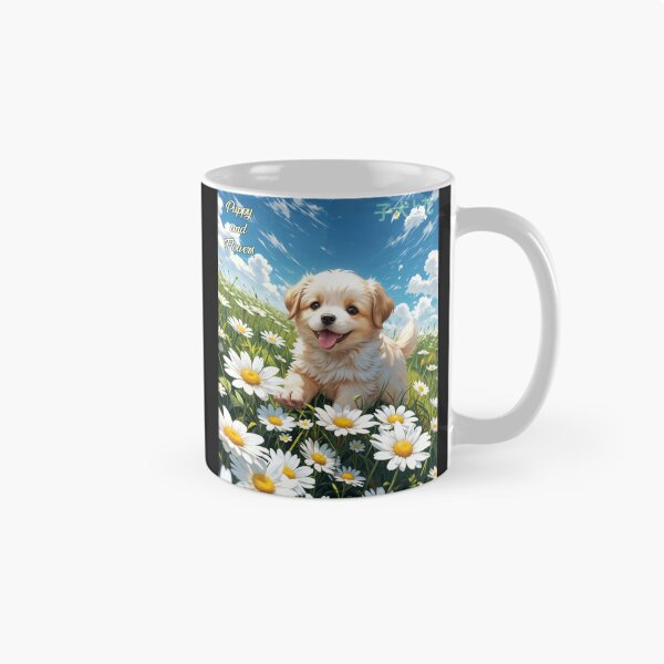 Item preview, Puppy and flowers in spring designed and sold by caperaerik.