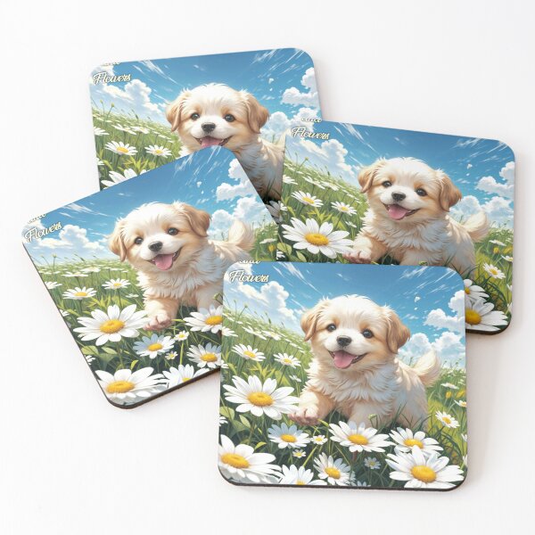 Item preview, Puppy and flowers in spring designed and sold by caperaerik.