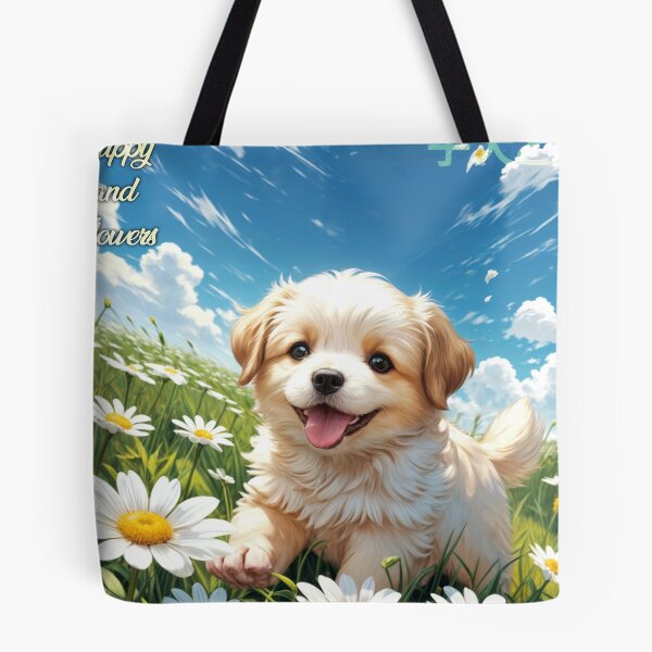 Item preview, Puppy and flowers in spring designed and sold by caperaerik.